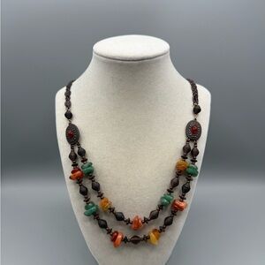 1928 genuine gemstone double strand Necklace